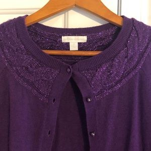 NY&CO purple embellished cardigan XS